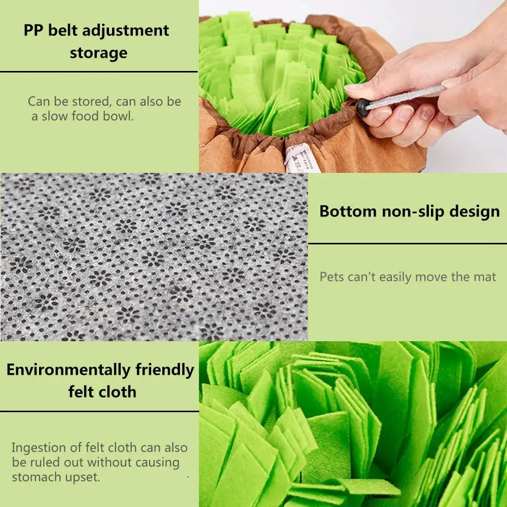 Pet Snuffle Mat for Dogs, Interactive Feed Game for Boredom, Encourages Natural Foraging Skills for Cats/Dogs Bowl