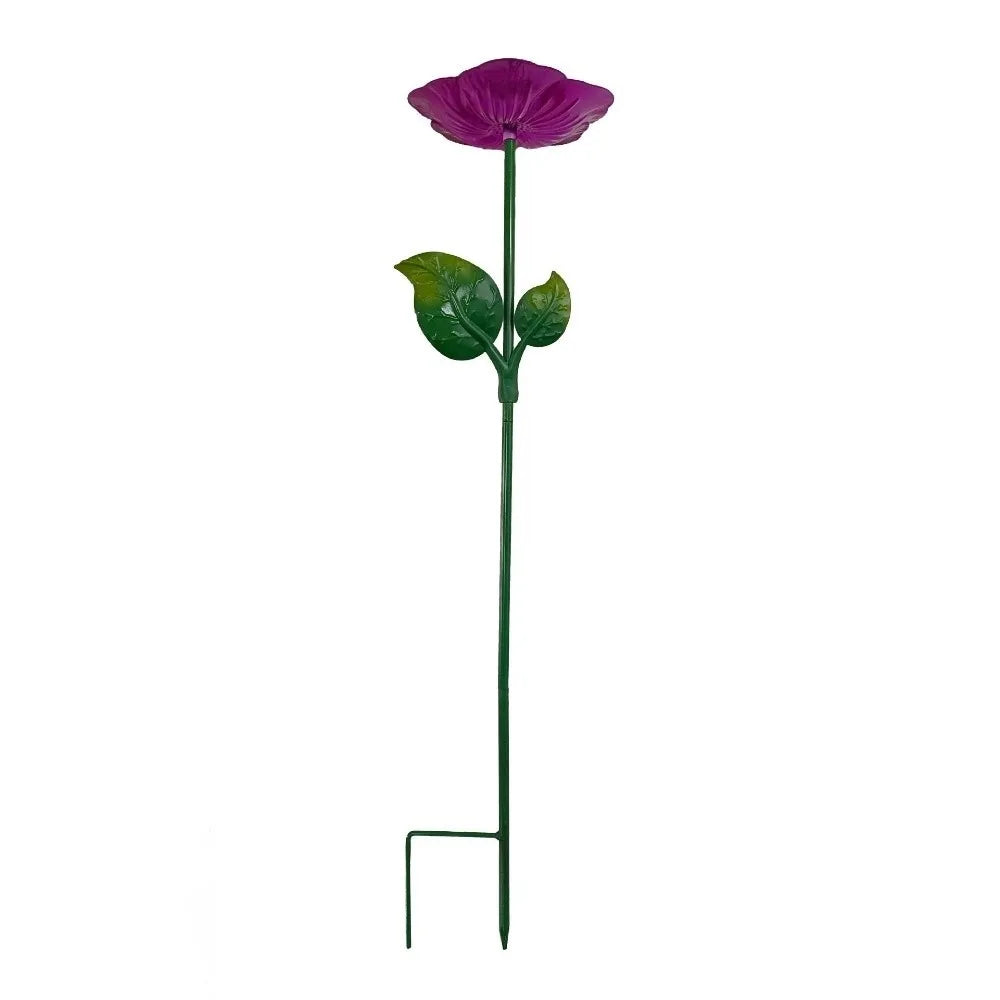 Bird Food/Water Bowl. Iron Flower Shaped Bird Bath. Large Capacity, Durable Bird Feeding Dish. Convenient Bird Bathtub for Yard/Courtyard
