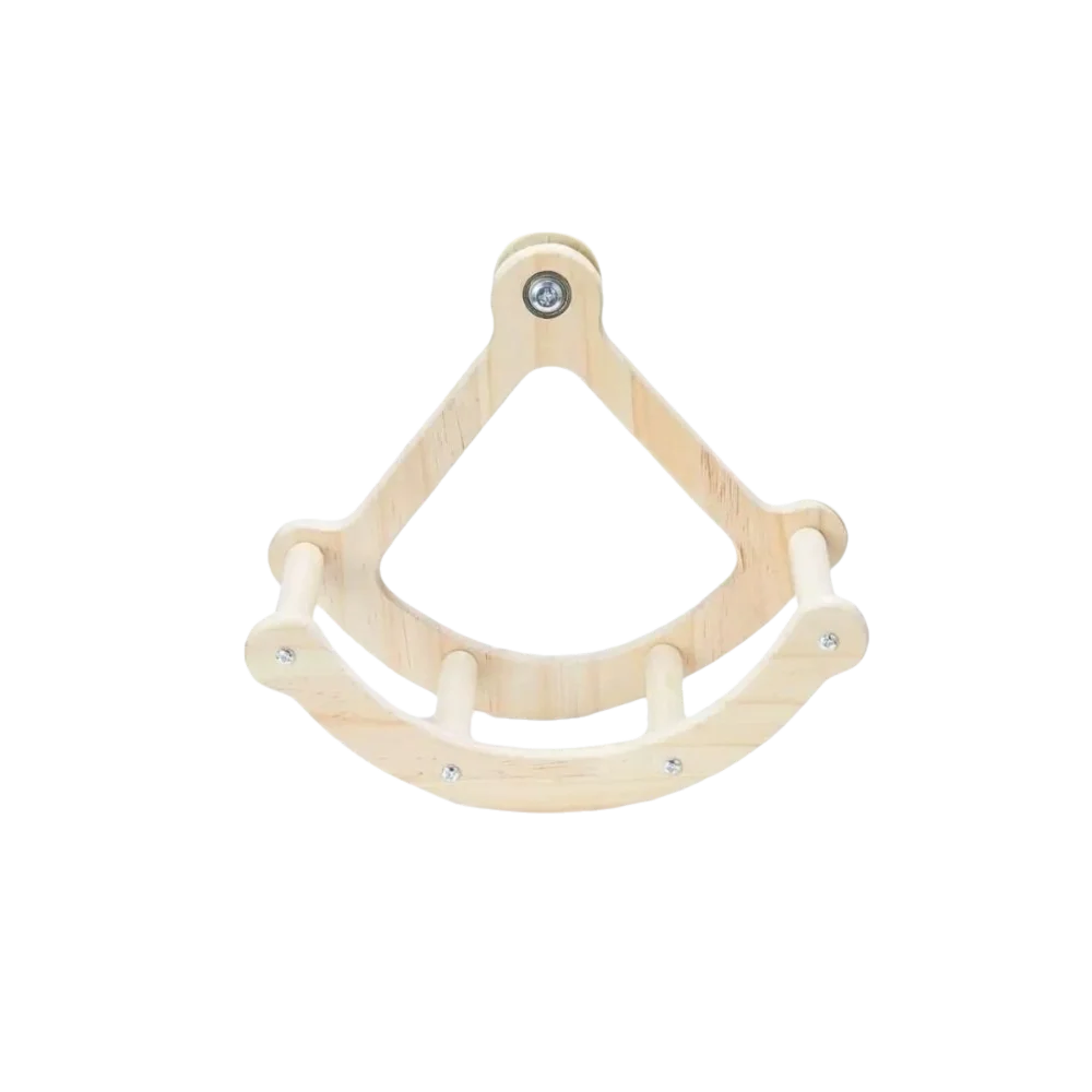 Funny Wooden Bird Swing. Hanging Durable Parrot Stand Wheel. Bite Resistant, Parrot Enrichment Toy. Cage Accessories.