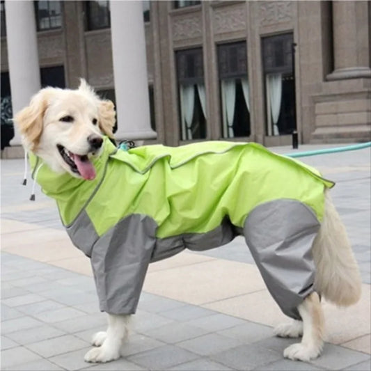 Waterproof Raincoat For Dogs. Suits, Dot Rain Cape For Medium/Big Dogs. Hooded Jacket/Poncho. Pet Rain Coat