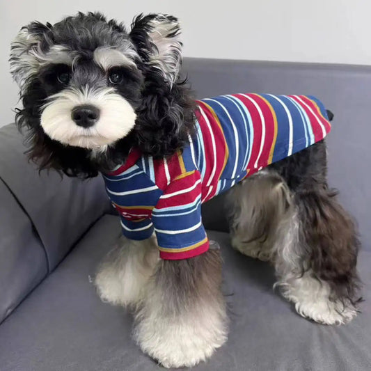 Dog Shirts. Striped T-Shirt, Summer Pet Clothes for Small Dogs, Breathable Soft Puppy Apparel and Cat Tee
