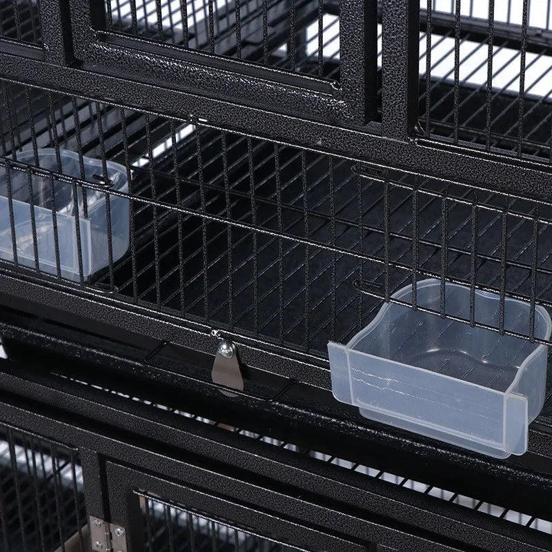 Breeding Flight Bird Cage with Detachable Rolling Stand. Breeder Cage with Perches, Food Boxes, Slide-Out Tray and Storage Shelf.Can be used for other caged animals