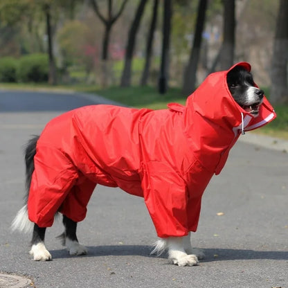 Waterproof Raincoat For Dogs. Suits, Dot Rain Cape For Medium/Big Dogs. Hooded Jacket/Poncho. Pet Rain Coat