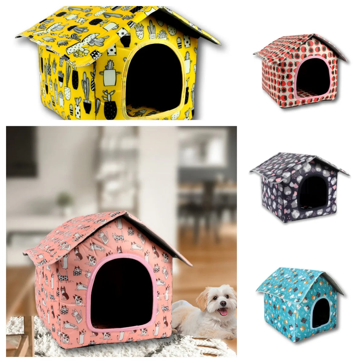 Water-resistant, Foldable and Detachable Pet House. Ideal for Cats/Dogs in Outdoor Environments.
