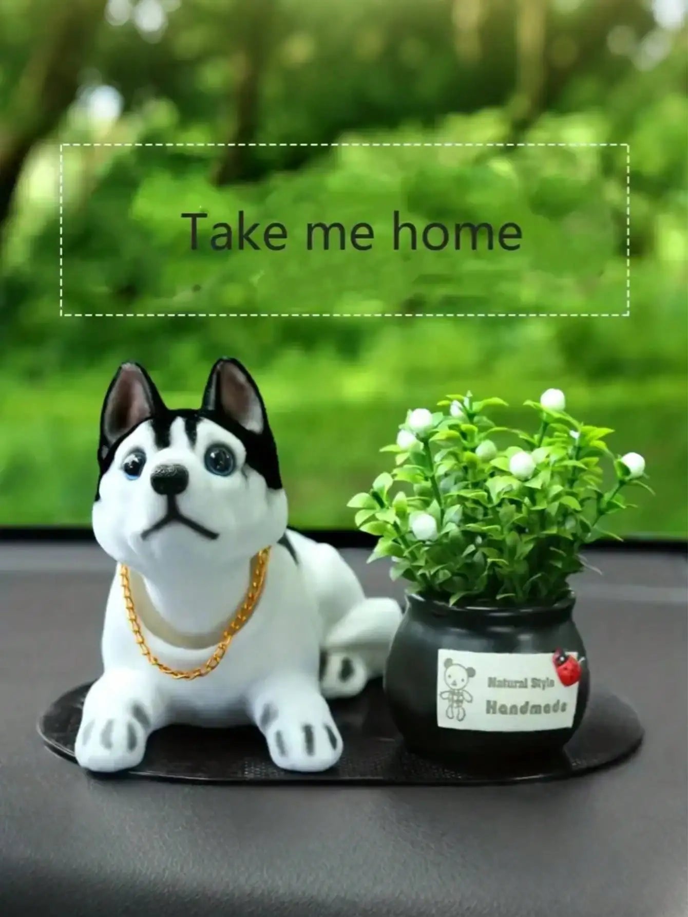 Cute Nodding Dog Dashboard Decor - Creative Resin Pet Statue For Vehicle Interior, Accessories