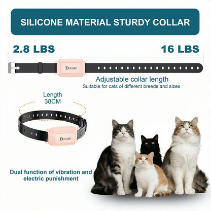 YHLC 800m Cat Anti Meowing Collar, Automatic No Shock Vibration Collar for Cats, Cat Trainer Designed Collar for Stopping Meowing