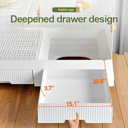 Large Indoor Rabbit Cage with Elevated Loft Design for Small Pets, Including Rabbits, Chinchillas and Guinea Pigs