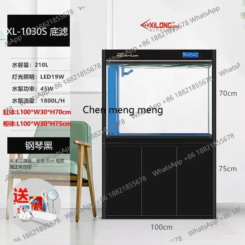 DD132 fish tank bottom filter aquarium. Ultra-white glass. Living room/ household ecological water-free medium and large