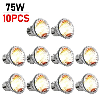 1-10PCS 25/50/75W UVA+UVB Reptile Lamp Bulb. Turtle Basking UV Light Bulbs. Heating Light ,Full Spectrum Sunlamp for Amphibians