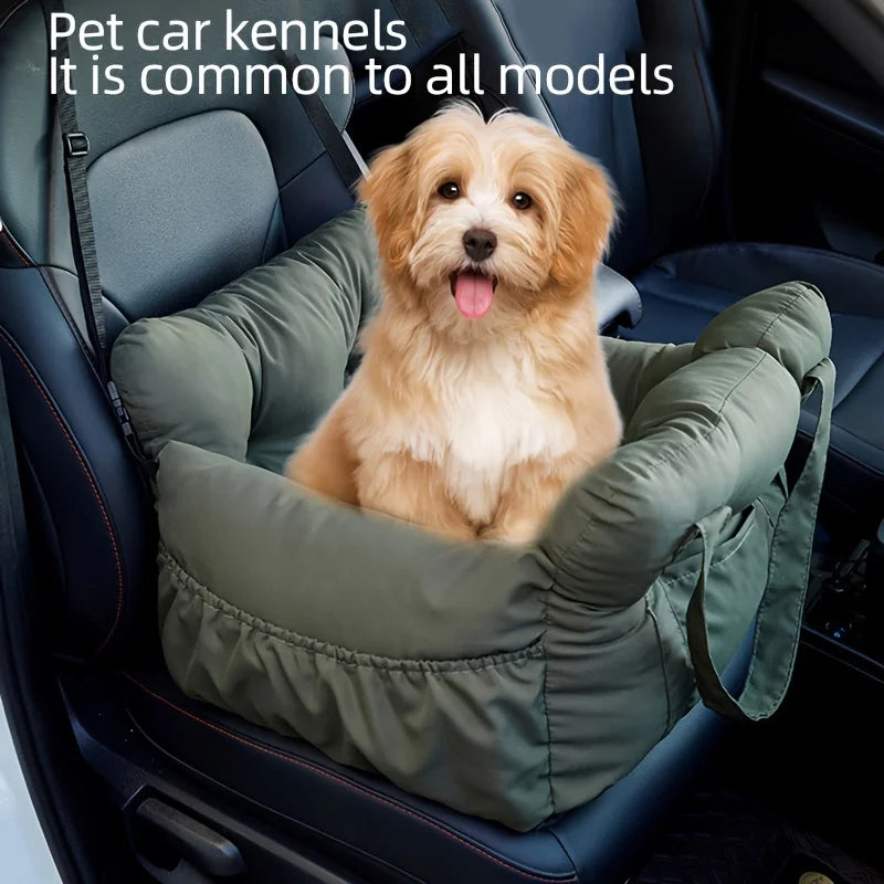 Dog Car Seat with Safety Belt - Non-Slip, for Small Dogs, Washable Travel Carrier with Secure Straps for Safe Car Seat
