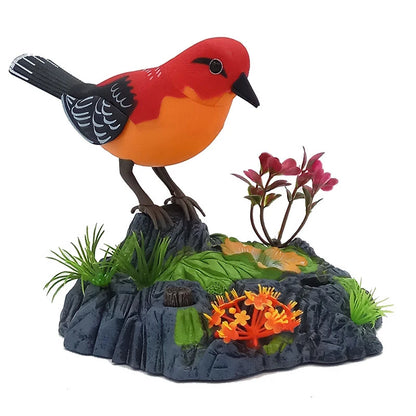 Sound Voice Control, Electric Bird Toy. Electric Simulation Induction Bird Cage toy.