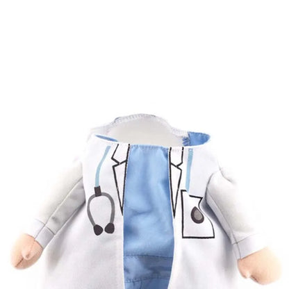 Pet Clothes, Dog Cosplay Doctors Costume. Puppy White Gown, Funny Coat, Party Dress For Small Pets.