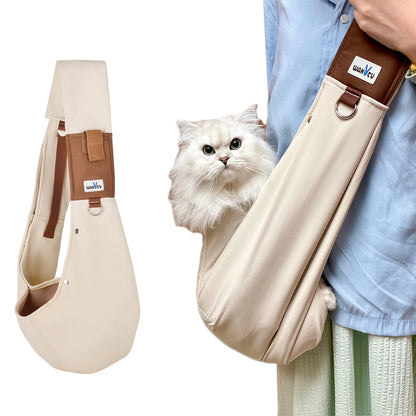 Dog Sling Carrier for Small Dogs. Reversible Front Dog Carrier with Adjustable Strap. Hands Free Pet Papoose Bag for Travel.