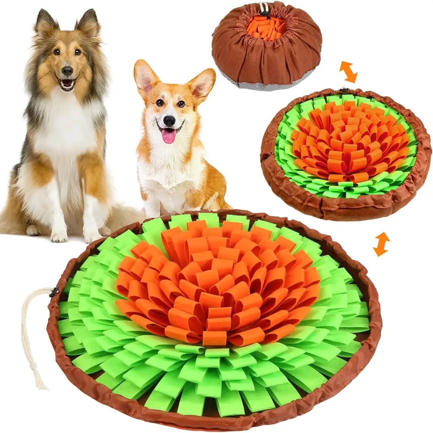Pet Snuffle Mat for Dogs, Interactive Feed Game for Boredom, Encourages Natural Foraging Skills for Cats/Dogs Bowl