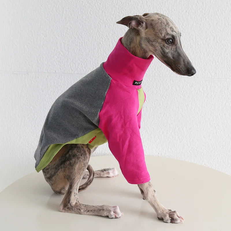 Autumn, Winter, Warm, Soft Dog Clothes. High Collar Greyhound 2 Legged Fleece Sweaters Long Sleeve Pet Shirts