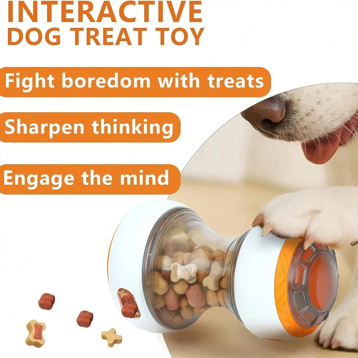 Interactive Dog Treat Dispenser. Toy Dog Puzzle. Rolling Leak Food Ball Toy. Durable Chew. Tooth Healthy Ball Suitable for All Breed