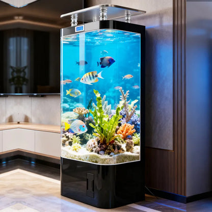 Smart Self-Cleaning Fish Tank - Medium Sized Standing Ecological Aquarium with Built-in Filtration  No Water Change Needed