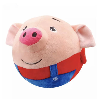 Electronic Pet Dog Toy. USB Plush Automatic Bouncing Toy. Vibration Ball. Bite Puppy Ball, Plush Sing, Chewing, Squeaker Dog Toy