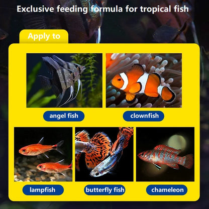 Special Granular Fish Feed, Colorful Angelfish, Natural Color Enhancing. Tropical Clownfish,Chameleon ,100ml/30g