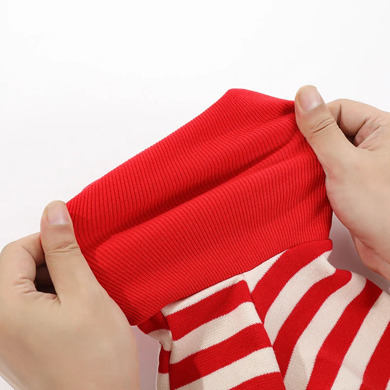 Pet Casual Red Striped Clothing. New Italian Greyhound Spring Summer Dog Clothes.