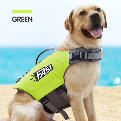 Pet Life Jacket/Safety Vest for Dogs. Swim Fashion. Adjustable, Reflective in Pool or Surfing, Drifting. Dog Life Vest