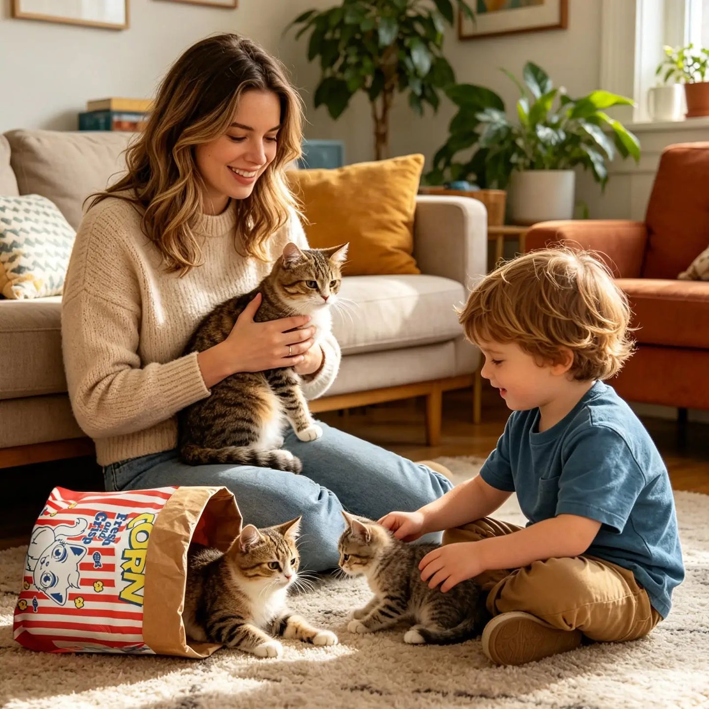 Interactive Pet Paper Bag Toy. Thick Kraft Paper, Dispenses Treats, Makes Crinkle Sound, Reduces Boredom For Cats And Dogs