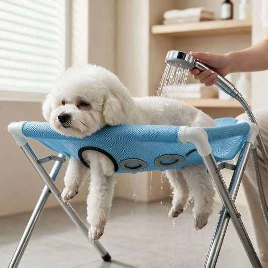 New Cat and Dog Bathing Stand: For Nail Trimming and Grooming, Breathable, Foldable – The Ultimate Bathing Aid for Small Pets