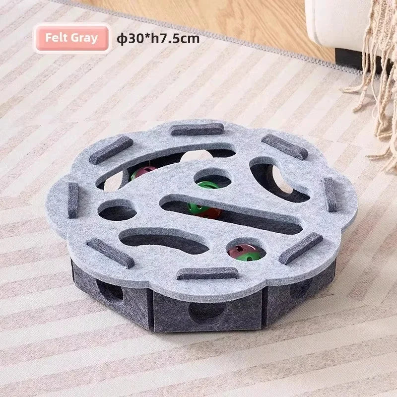 Cat Puzzle Toy. Felt Puzzle Box With Ball. Indoor Sports Entertainment. Hunting Cat Toys