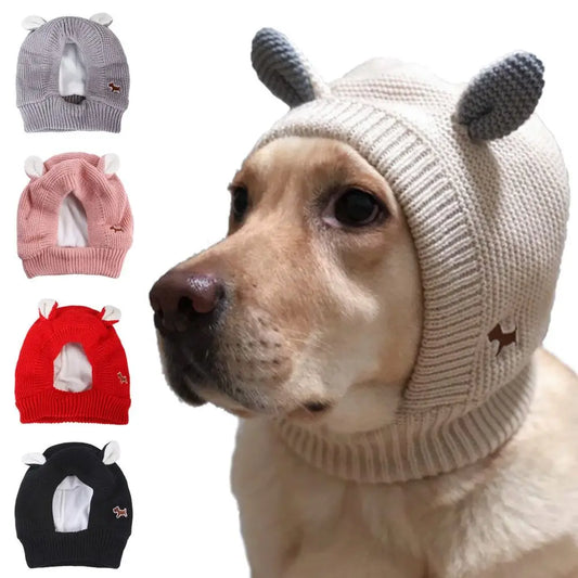 Quiet Dog Ear Muffs. Noise Protection. Pet Ear Covers. Knitted Hat. Anxiety Relief, Winter Warm Earmuffs For Medium Large Dogs. New