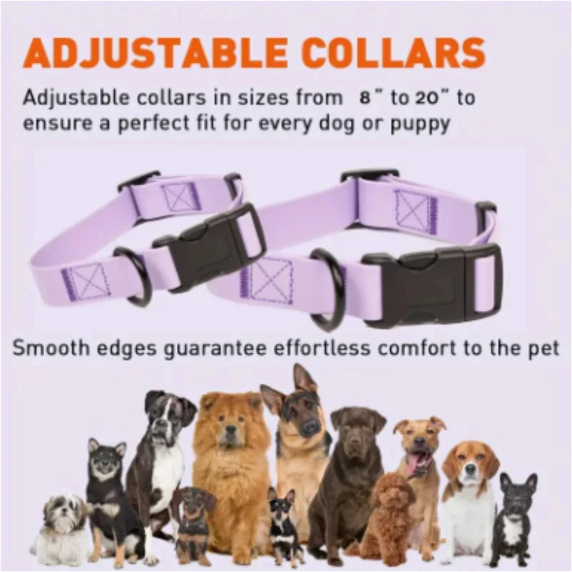 Dog Collar, Waterproof Plastic. PVC Rubber Washable. Outdoor Puppy Collars. Durable Adjustable for Small Medium Large Dogs