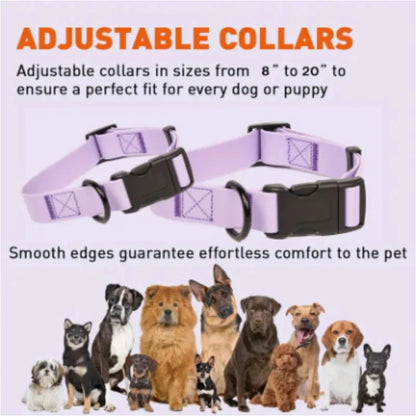 Dog Collar, Waterproof Plastic. PVC Rubber Washable. Outdoor Puppy Collars. Durable Adjustable for Small Medium Large Dogs