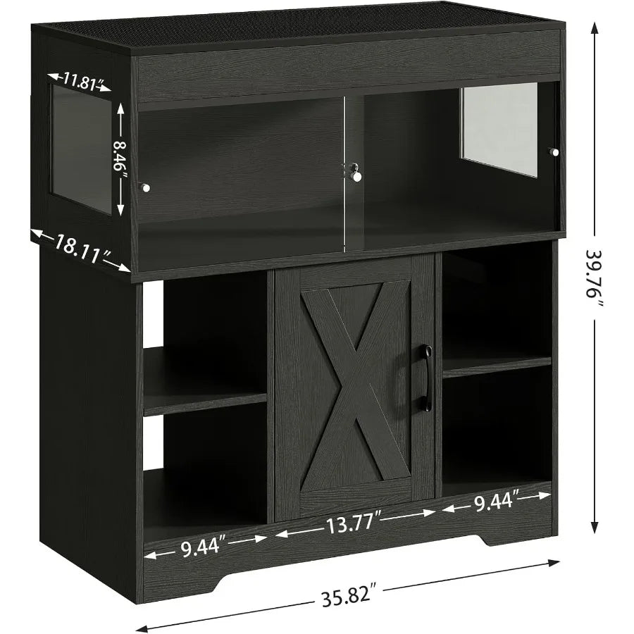 40 Gallon Reptile Terrarium Tank with Storage Cabinet and Stand Ideal for Leopard Geckos & Corn Snakes