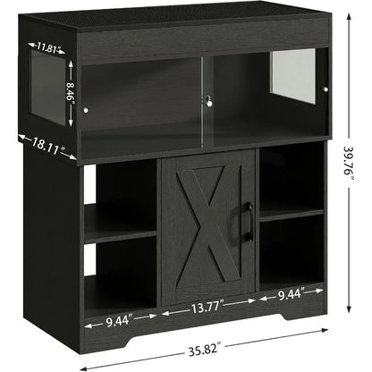 40 Gallon Reptile Terrarium Tank with Storage Cabinet and Stand Ideal for Leopard Geckos & Corn Snakes