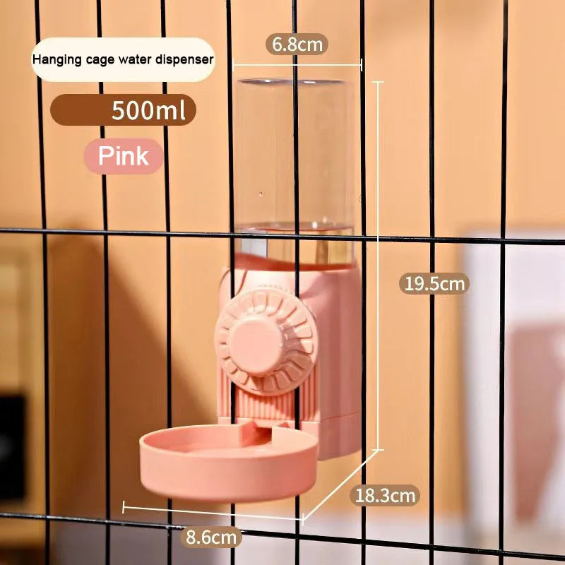 new Hanging Automatic Pet Food Feeder/Water Dispenser, Gravity Cat Auto Feeder Waterer Set With Container Bowl For Cage