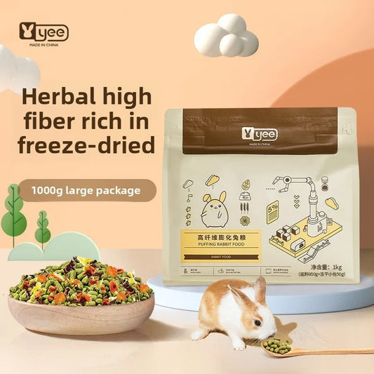 Premium Herbivore Diet - High Fiber Timothy, Hay Pellets for Rabbits & Guinea Pigs | Nutrition with Probiotics & Vitamin C