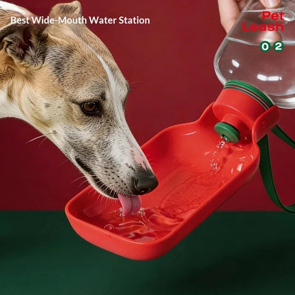 Portuguese football team pet dog and cat drinking bowl. Outdoor travel, leak-proof puppy water fountain