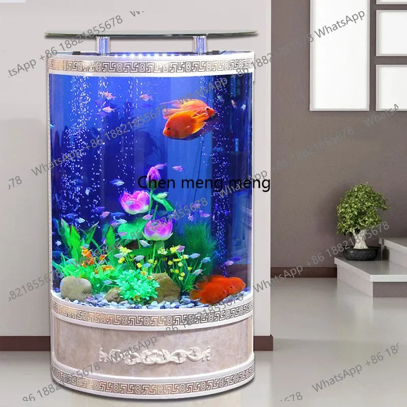 M07 Tank for Living Room Home. Use Medium to Large Floor-Standing. No Water Change Needed. Ornamental Fish Aquarium