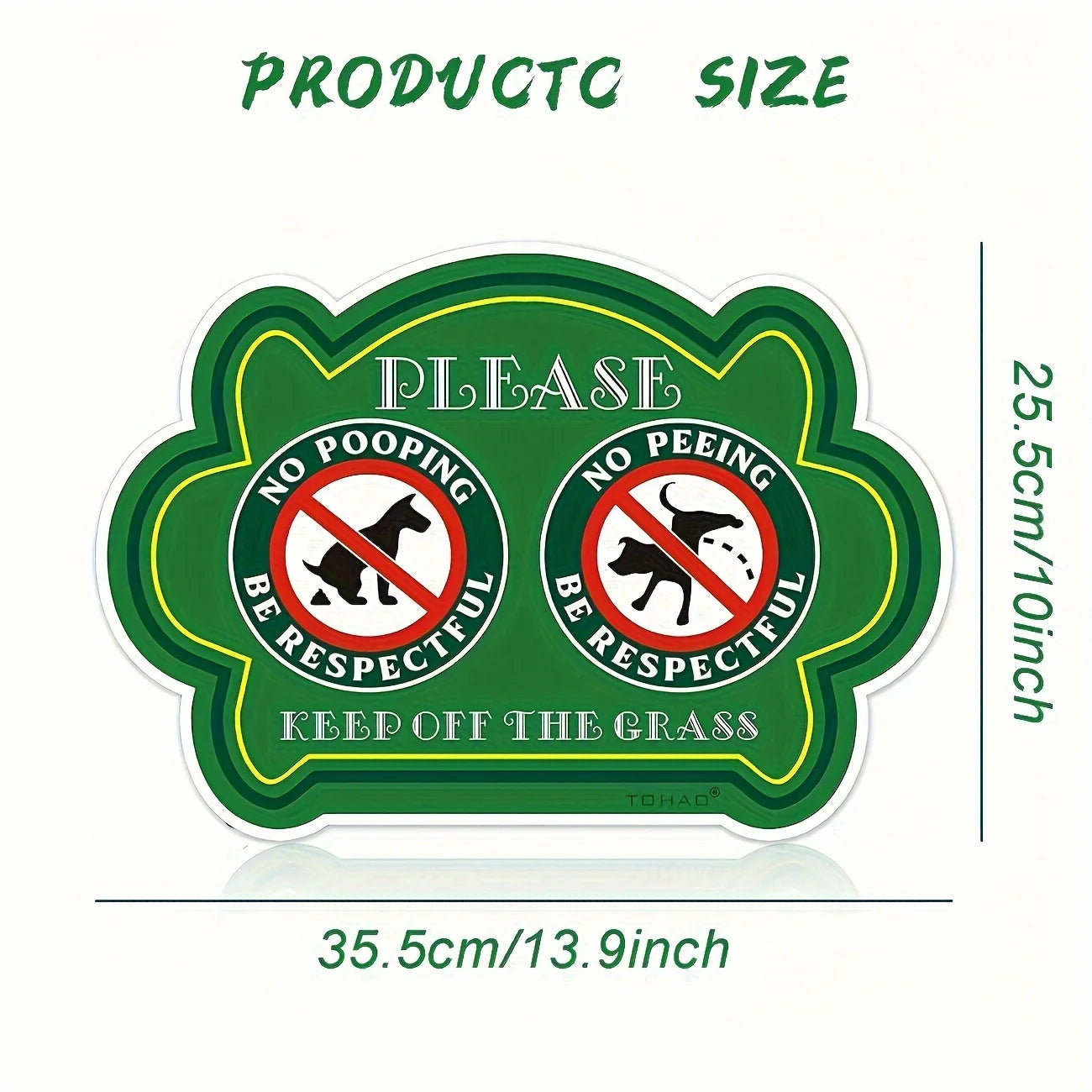 2 Pack No Peeing and No Pooping Dog Sign. Please Be Respectful. Keep Off The Grass Yard Signs. UV Protected & Waterproof, Outdoor