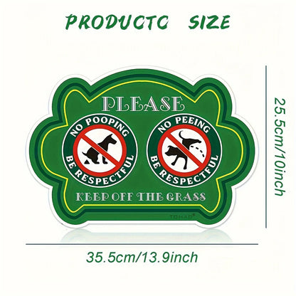 2 Pack No Peeing and No Pooping Dog Sign. Please Be Respectful. Keep Off The Grass Yard Signs. UV Protected & Waterproof, Outdoor
