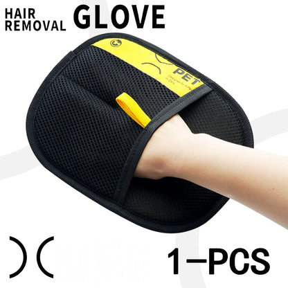 Pet Hair Remover Gloves. Electrostatic for Cats & Dogs, Reusable Washable Grooming Glove with 2-in-1 Lint Roller Brush - Safe Non-Toxic