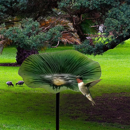 Bird Bath for Outside Garden. Bird Bath Feeder with Metal Stake. Flower Shape Decorative Feeding/Watering Station