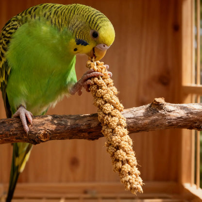 1 Pack Of 500g Parrot Snacks. Ears Of Grain Millet Treat For Pet Birds. Natural Dried Millet For Parakeets, Parrots, Cockatiels