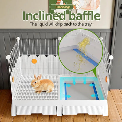 Large Indoor Rabbit Cage with Elevated Loft Design for Small Pets, Including Rabbits, Chinchillas and Guinea Pigs