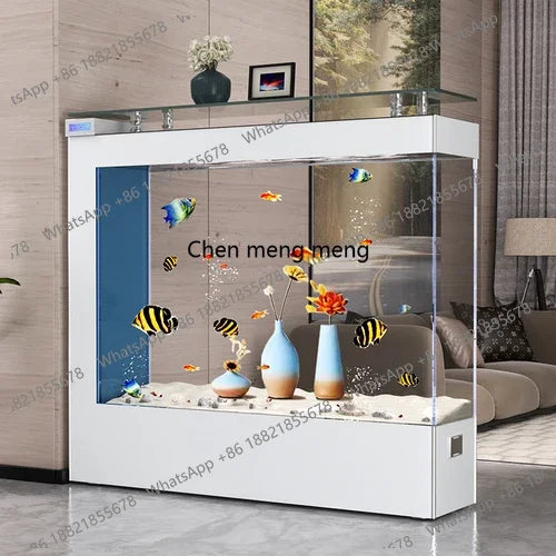 CC 45 Super White Glass Light. Luxury Fish Tank. Living Room. Large Rectangular