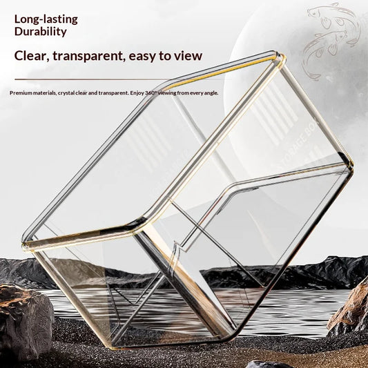 Mini Transparent Thick Acrylic Desktop Aquarium Fish Tank. Square Small Home Office. Goldfish, Turtle  Fish Tank Accessories
