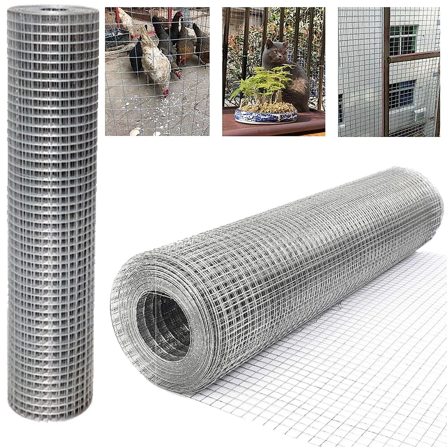 DayPlus Welded Wire Mesh 915mm X 15m/30m Hot-dipped Galvanized Fencing Anti-rust Chicken Coop Wire Fence for Garden Plant & Pet