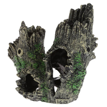 Aquarium Hollow Log Decor Multifunction Resin Fish Hiding Cave. Non-toxic for Fish Tank