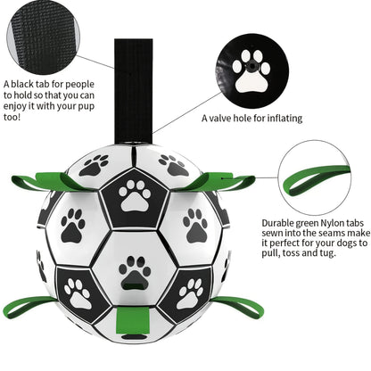 Interactive Dog Soccer Toy with A Grip Ring, Durable Water Ball for Dogs, Dog Chasing and Playing Toy, Without Battery