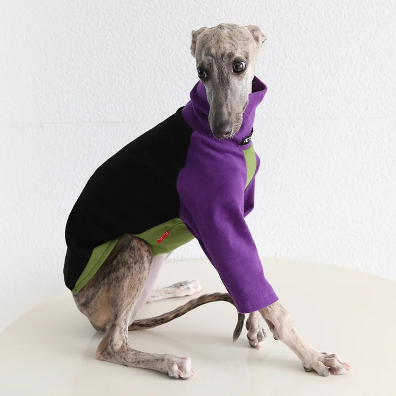 Autumn, Winter, Warm, Soft Dog Clothes. High Collar Greyhound 2 Legged Fleece Sweaters Long Sleeve Pet Shirts