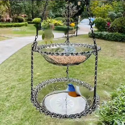 New Bird Flower Shaped Hanging Bird Feeder/Birdbath For Garden, Yard, Farm.